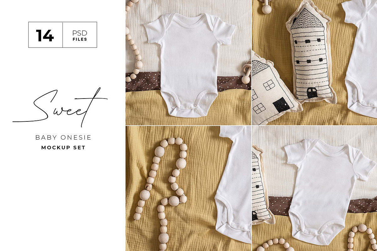 Baby Onesie Flat Lay Mockup Set, a Shirt Mockup by Neutral Mockups (Photo 1 of 5)