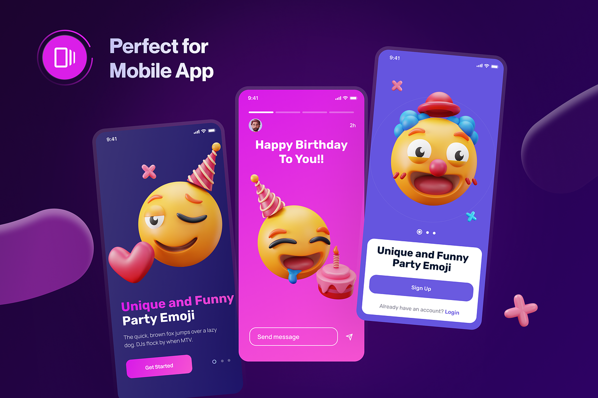Emoty - 3D Party Emoji, a Characters & Person 3D Model by Illustraly Design (Photo 5 of 8)