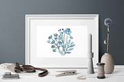 Indigo Blue Florals and Leaves, an Illustration by Momo Studio (Thumbnail 7 of 8)