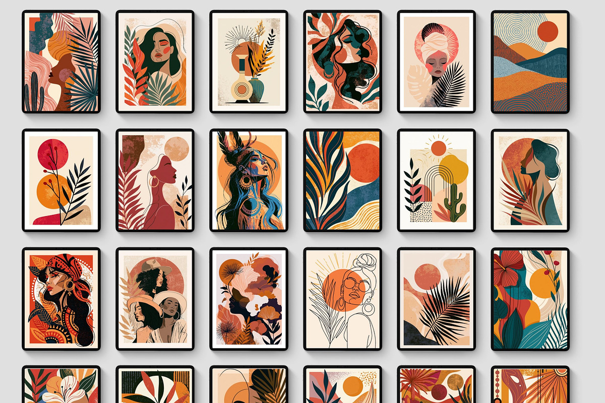550+ Boho Wall Art Prints Bundle, a Decorative Illustration by Selenique Studio (Photo 10 of 12)