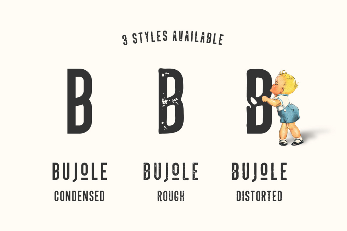 Bujole - A 3 Style Vintage Font preview 2