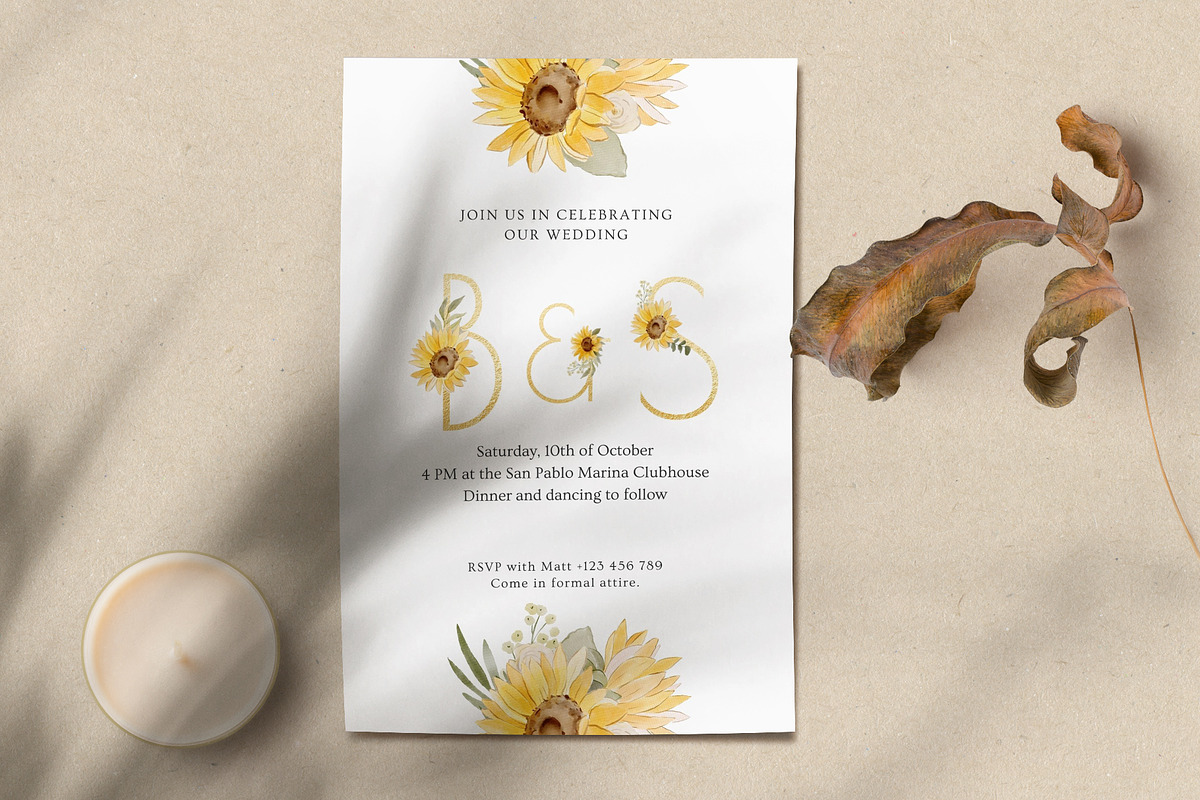 Watercolor Sunflower Set, a Decorative Illustration by Jenteva Art (Photo 6 of 16)