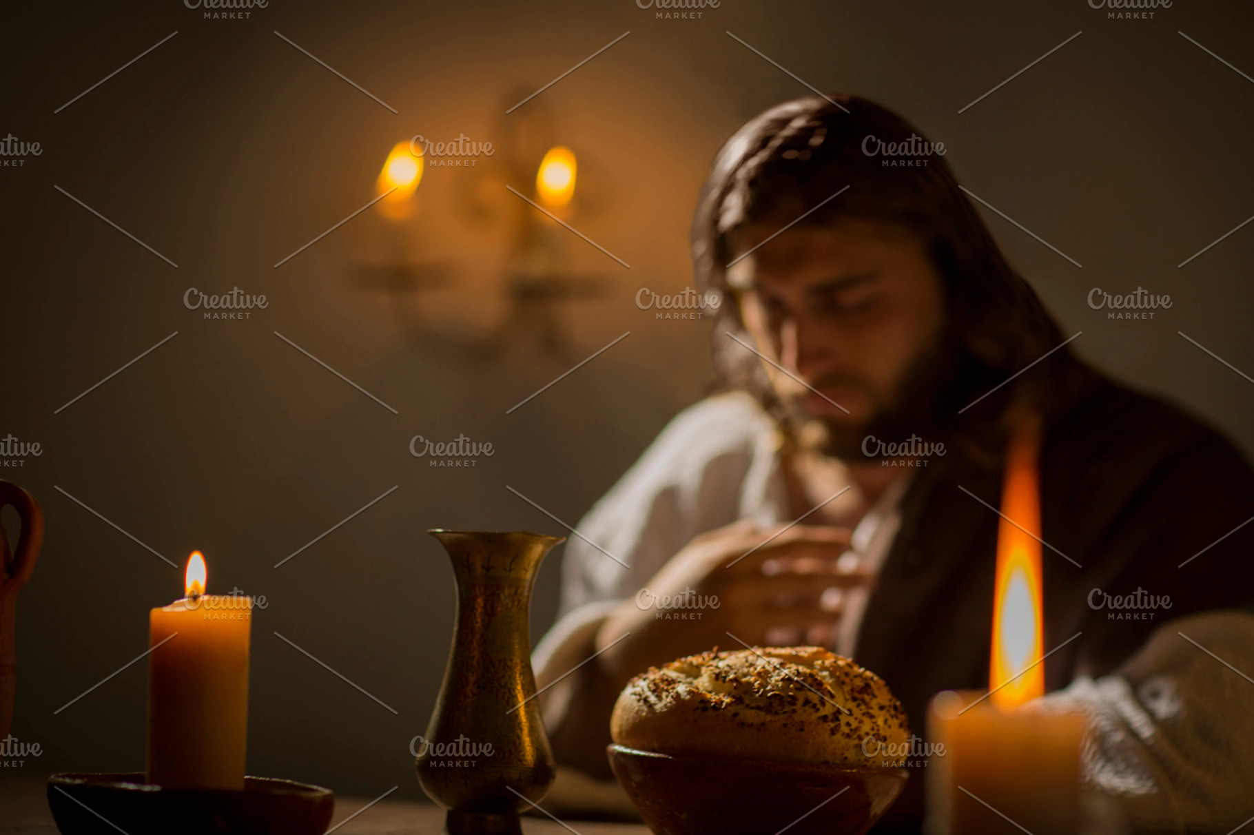 Jesus christ holding prayer containing catholic, communion, and eternal, a Person Photo by Mexico stock images