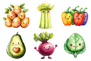 Cute Vegetables Sublimation Clipart, an Illustration by Daily.Designs (Thumbnail 4 of 5)