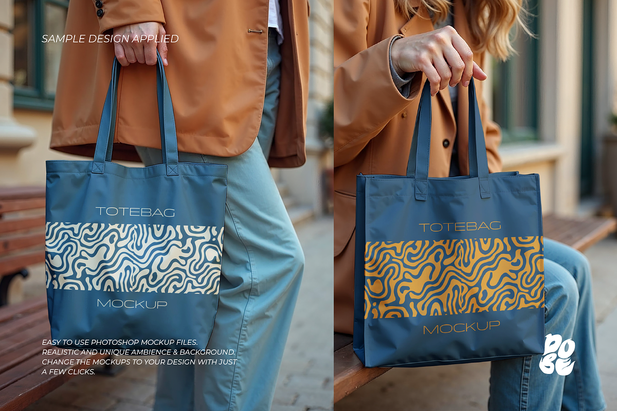 Totebag Street Mockup Set - Vol 1, a Merchandise Mockup by DOBE Studio (Photo 4 of 5)