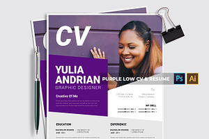 Purple New CV & Resume