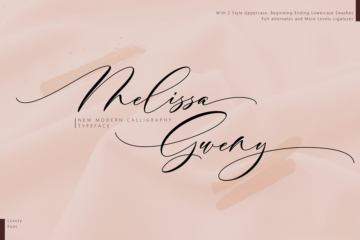 Melissa Gweny, a Script Font by JamalCreativeStudio (Photo 1 of 9)