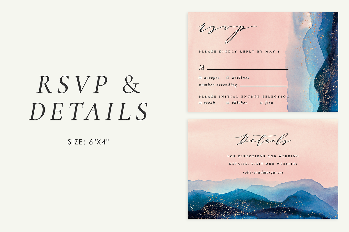 Stardust - wedding set, an Invitation Template by Helen Halik art (Photo 3 of 9)