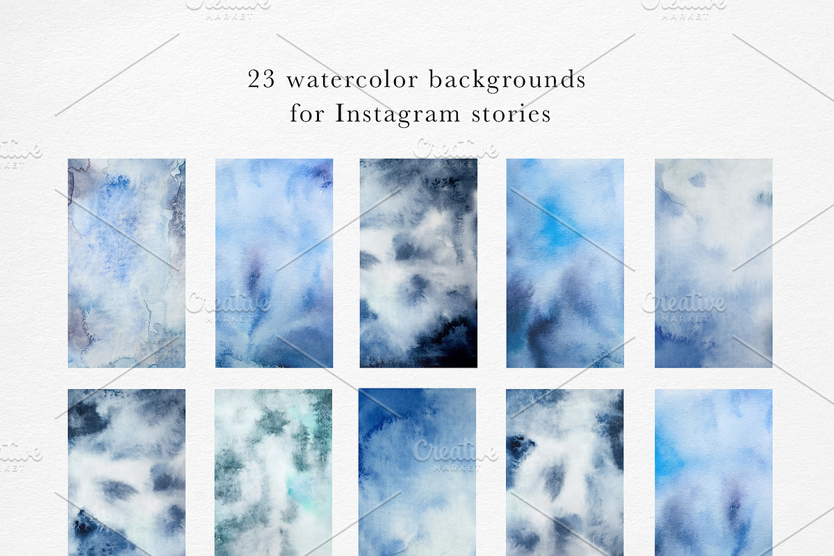 Blue Abstract Watercolor Backgrounds, a Texture Graphic by Navenzeles (Photo 8 of 10)