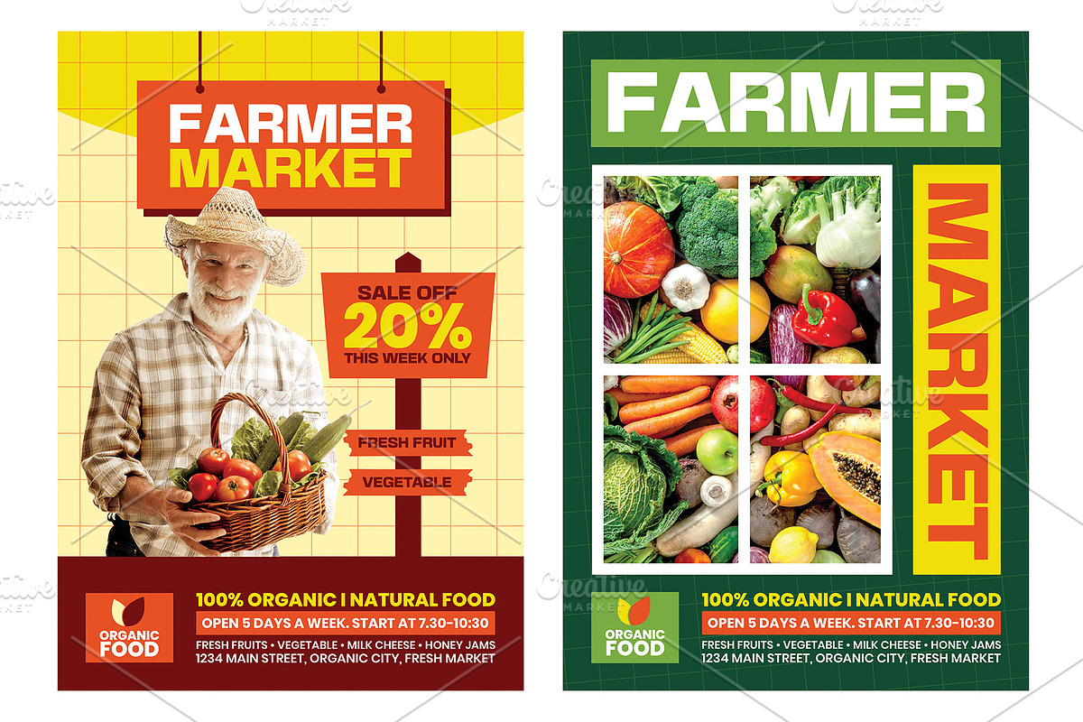 Farmer market flyer template bundle, a Flyer Template by Yunus Ahmad (Photo 4 of 4)