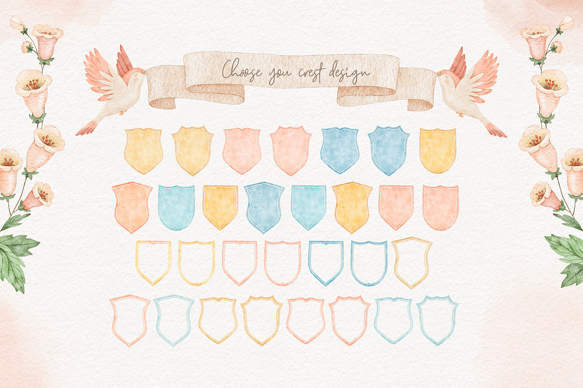 Watercolor Baby Crests Creator, an Illustration by Alamella (Photo 5 of 14)