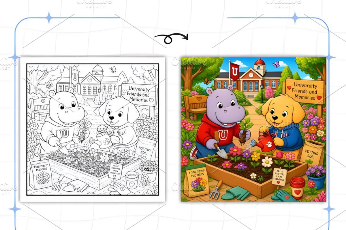 Adult Cozy University Days Coloring, a Decorative Illustration by Design Station (Photo 5 of 7)