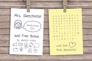 Mrs. Sketchnote Handwritten Font