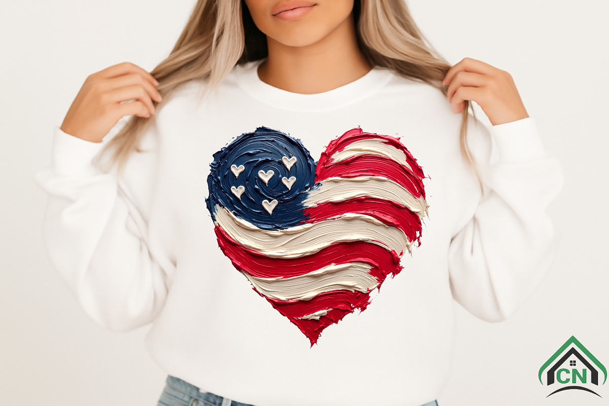 Brushstroke American Flag Heart Png, an Illustration by Craft Nest (Photo 3 of 6)