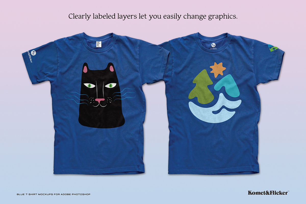 Blue T-shirt Mockup, a Shirt Mockup by Komet & Flicker (Photo 2 of 7)