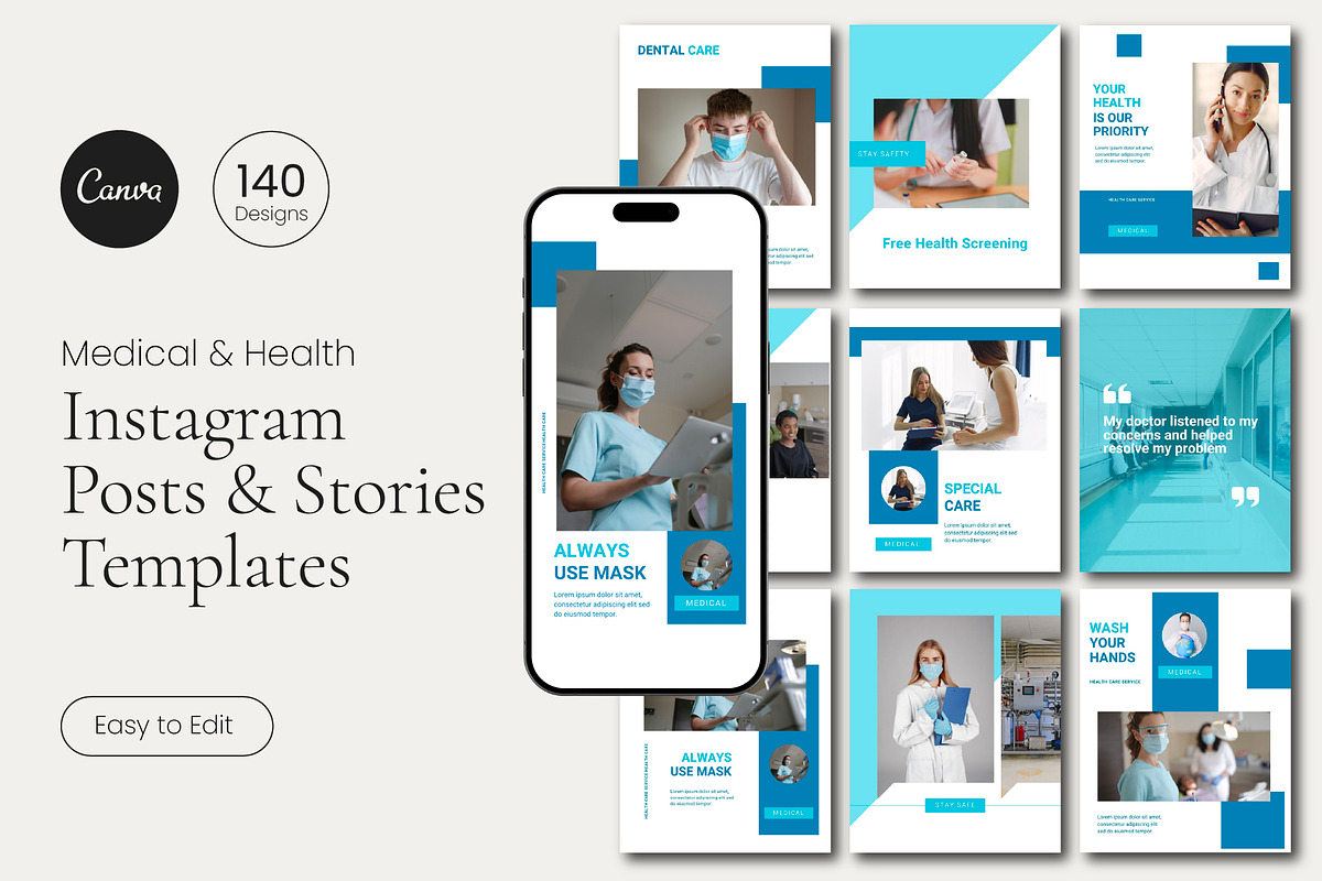 Medical Social Media Canva Templates