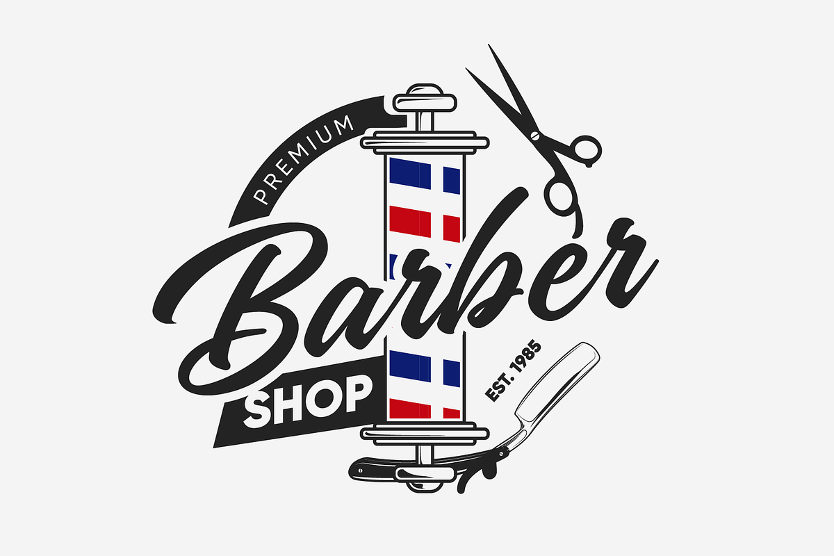Barbershop Logo Vintage Vector Templ, a Graphic by Logoworks (Photo 2 of 2)