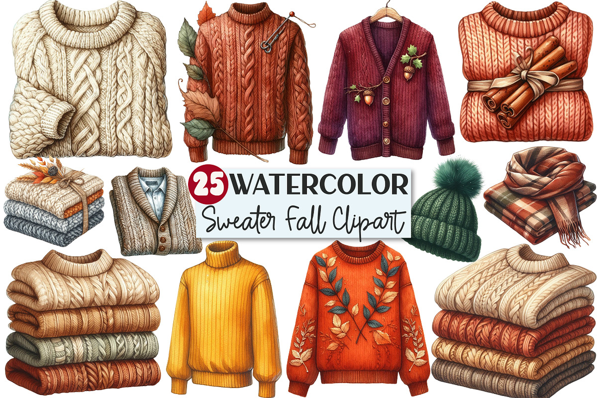 Sweater Weather Fall Clipart, an Illustration by Rose Art (Photo 1 of 5)