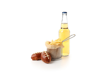 Concept of Super bowl snacks isolated on white background, a School & Education Photo by AtlasStudio