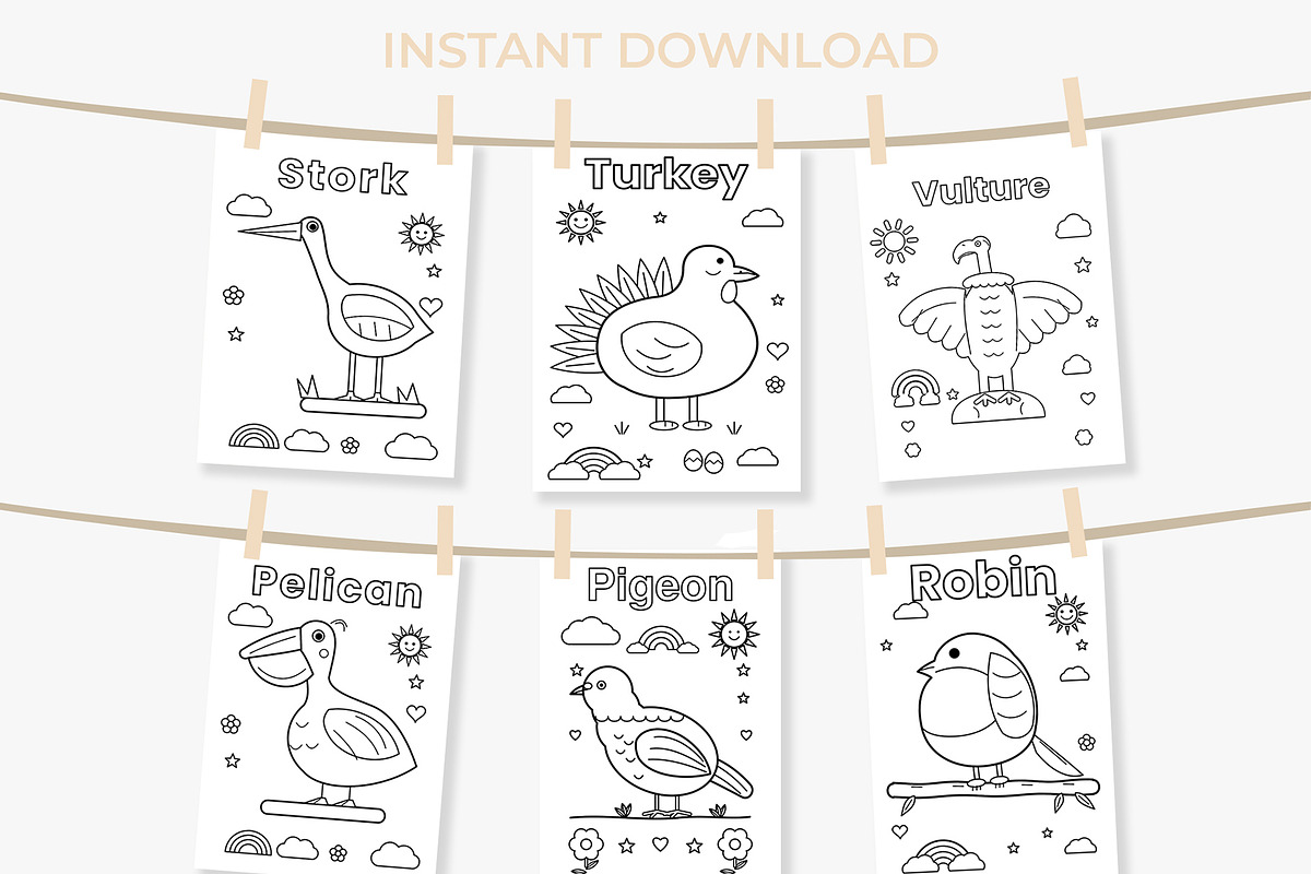 50 Pages Animal Coloring Book Kids, an Education Illustration by Mohammad Sarfaraz (Photo 10 of 15)