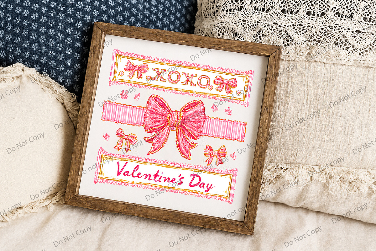 Coquette Valentine's Day XOXO PNG, an Illustration by Libby Wishes (Photo 7 of 8)