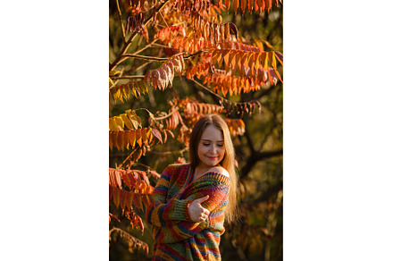 Happy woman wearing warm clothes in, a Person Photo by oksix