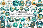 Mystical Moon Sublimation Clipart Bu, an Illustration by Libby Wishes (Thumbnail 1 of 10)