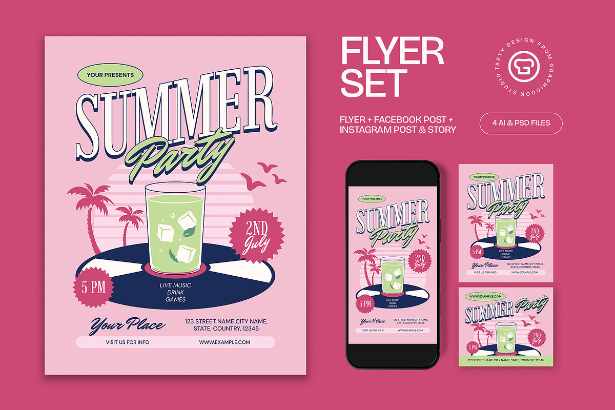 Summer Party Flyer, a Flyer Template by graphicook (Photo 1 of 3)