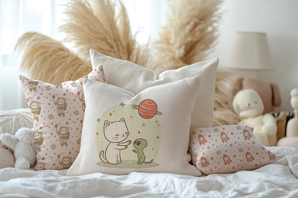 Kawaii Space Cats Bundle, an Animal Illustration by Mariia Kovalchuk (Photo 16 of 17)