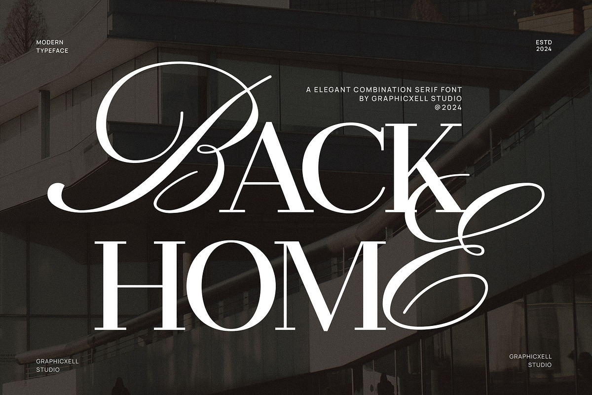 Back Home Serif and Calligraphy Font, a Serif Font by Graphicxell (Photo 1 of 8)
