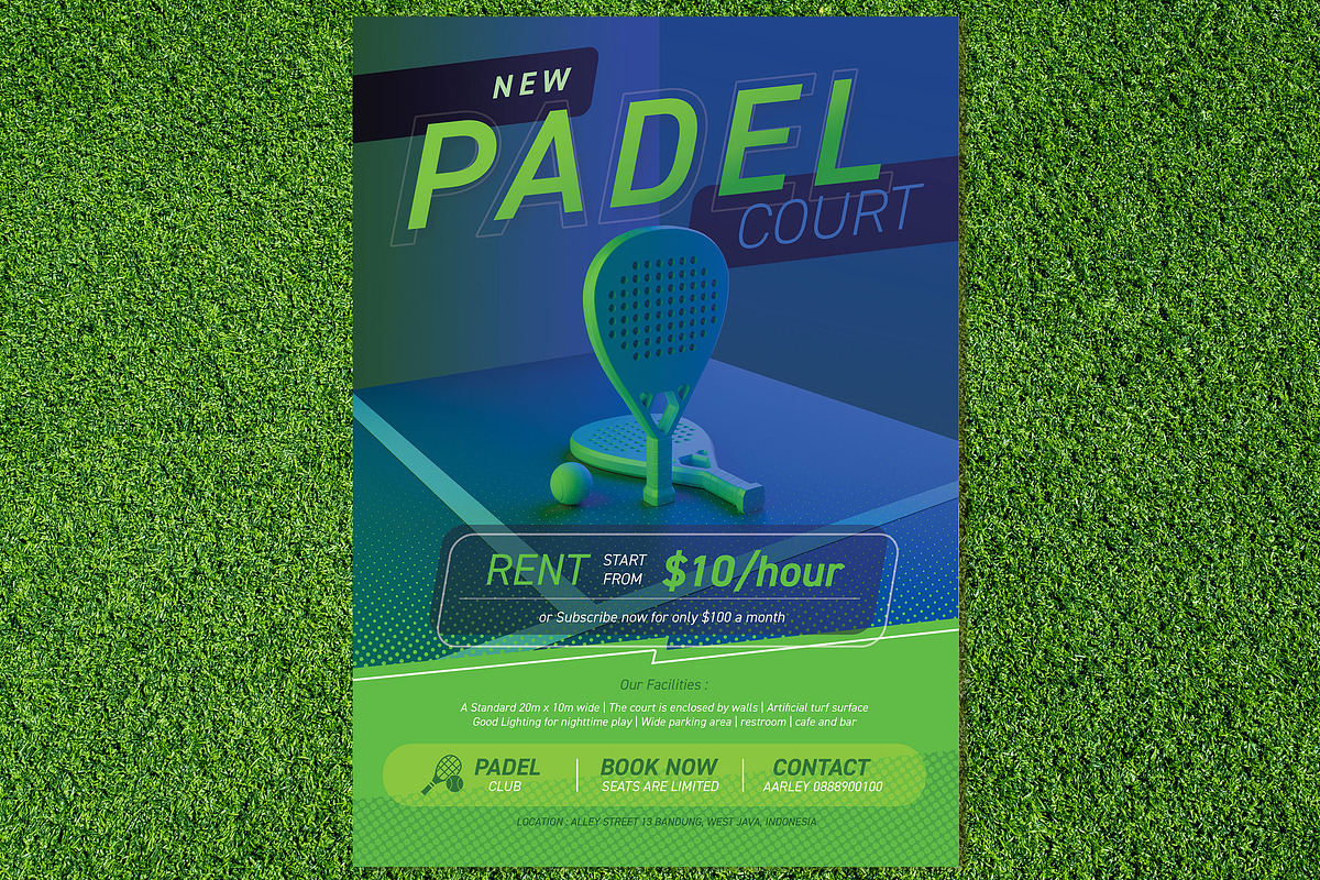 Padel Court Flyer, a Flyer Template by Aarley Kaiven