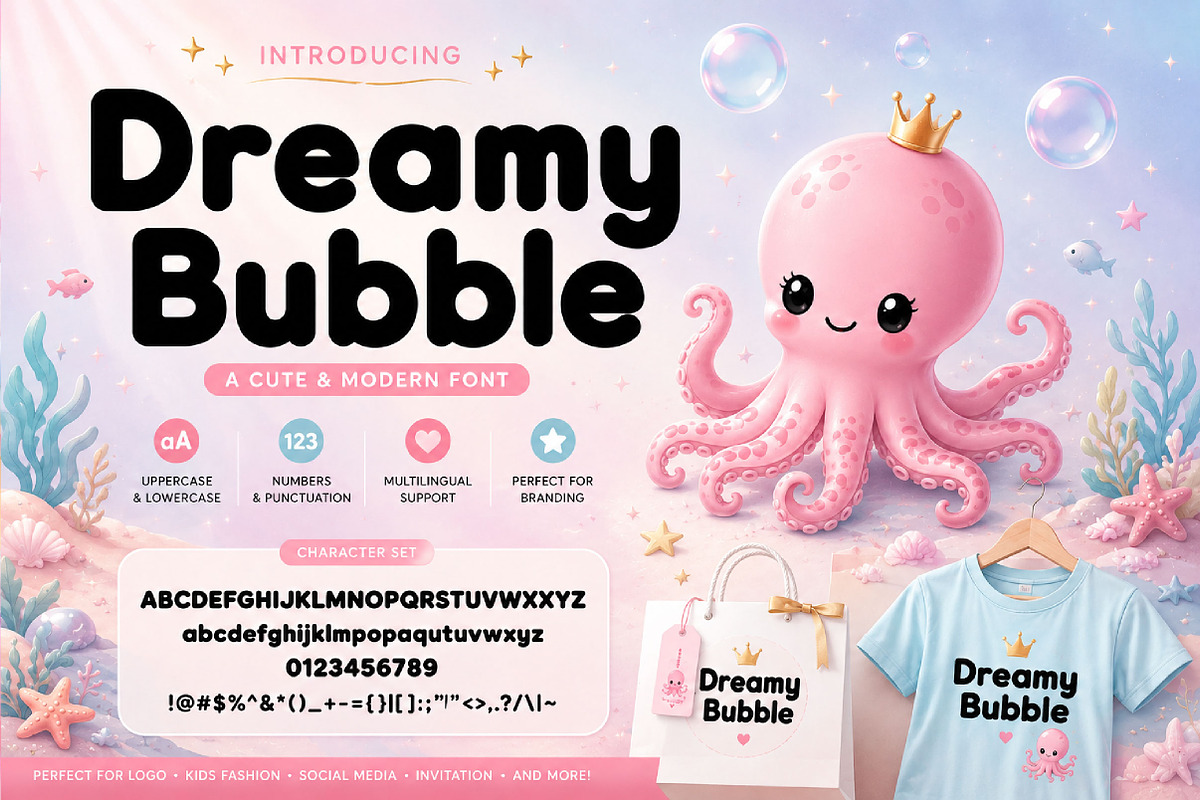 Dreamy Bubble, a Slab Serif Font by Wow Magic (Photo 1 of 4)