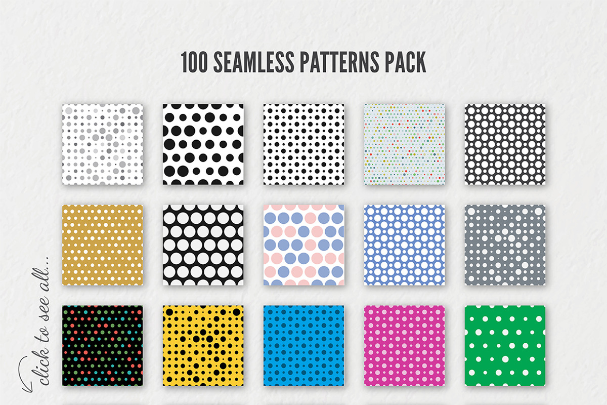 100 seamless polka dots pattern set, a Pattern Graphic by voin_Sveta (Photo 5 of 8)