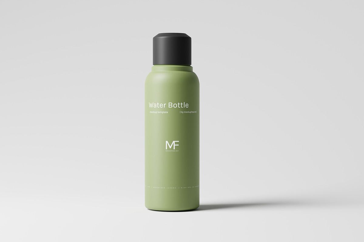 Reusable Plastic Water Bottle Mockup, a Cups & Container Mockup by MockupFree.Net (Photo 2 of 8)