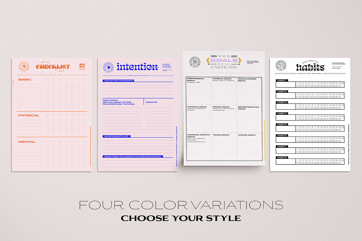 SELF GROWTH PLANNERS, a Stationery Template by Ruslana Lubenets (Photo 6 of 13)