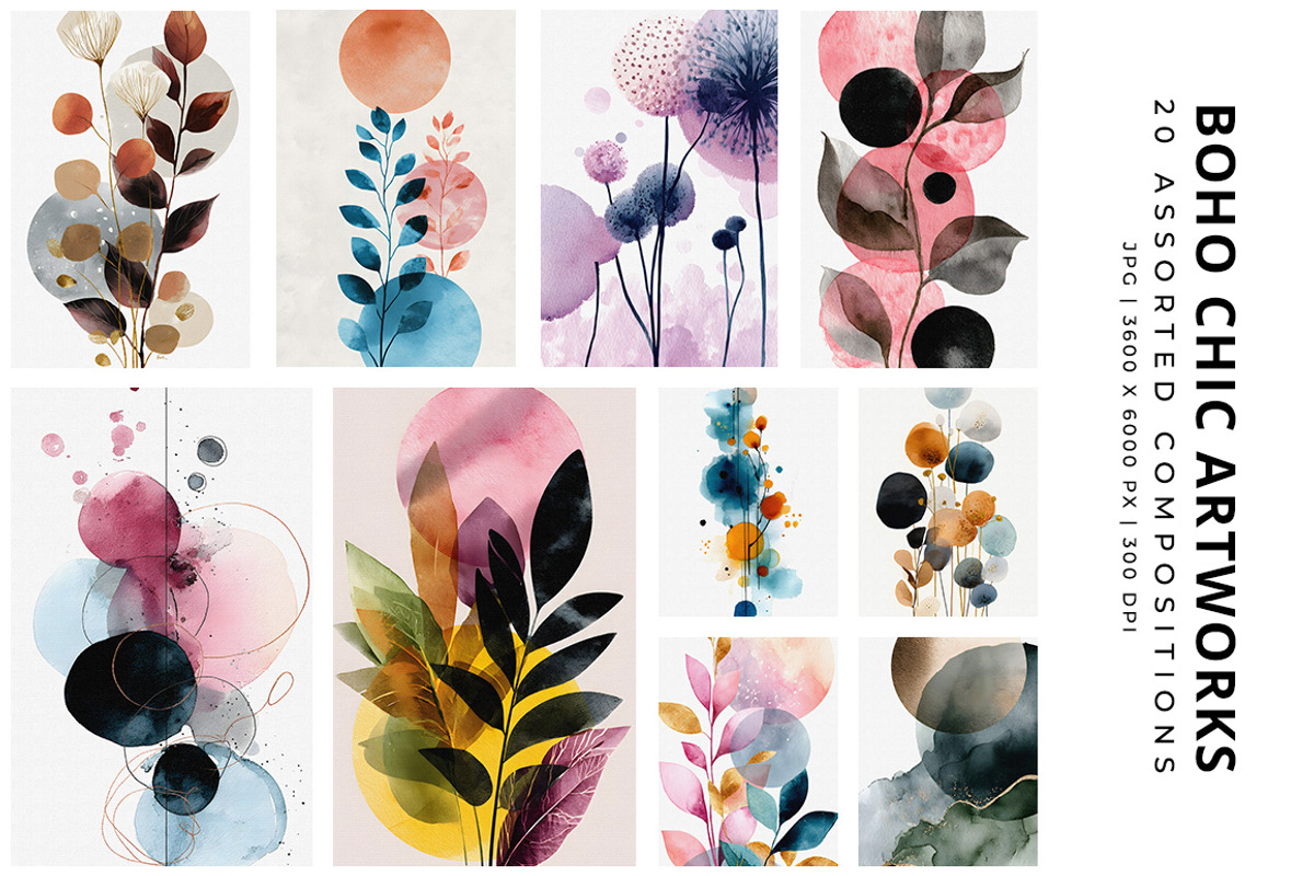 Boho Chic Artworks, a Decorative Illustration by Digital Art Creations (Photo 1 of 6)