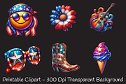 Groovy 4th of July Sublimation Clipa, an Illustration by RobertsArt (Thumbnail 5 of 7)