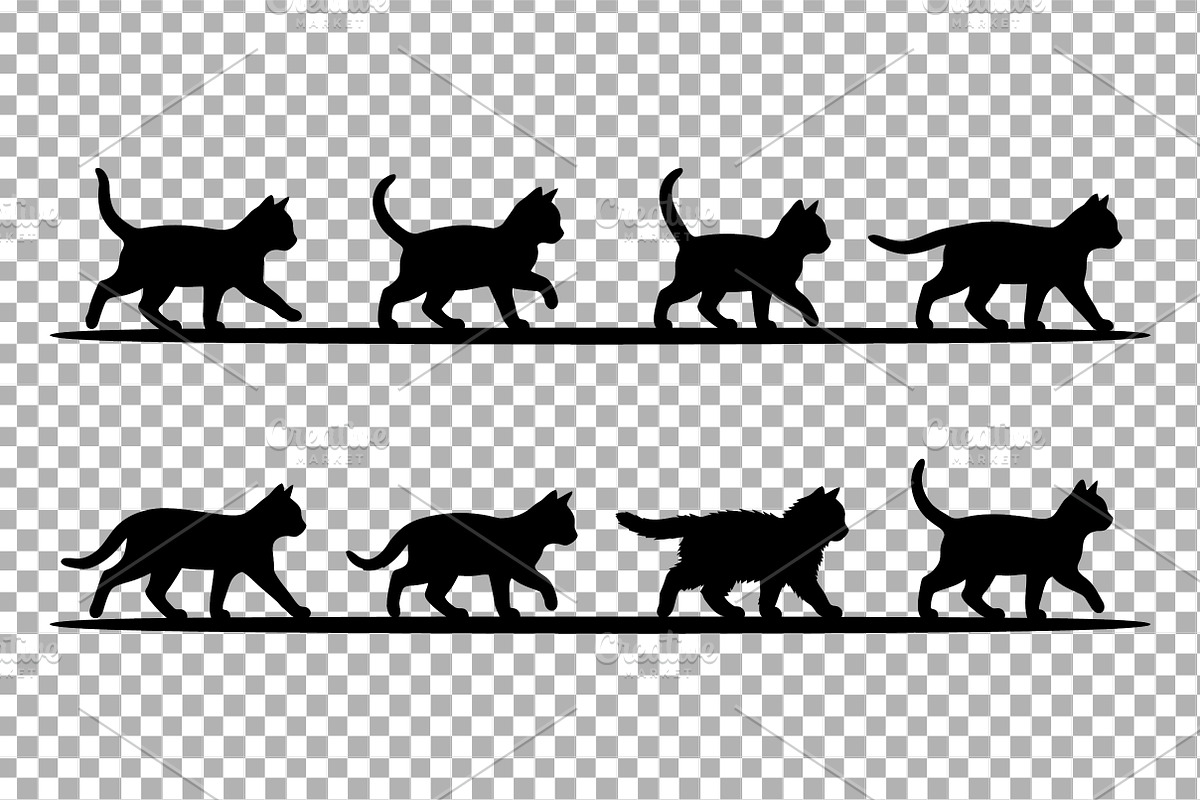 Walking Cat Silhouette Pack, an Object Graphic by Artonix (Photo 3 of 3)