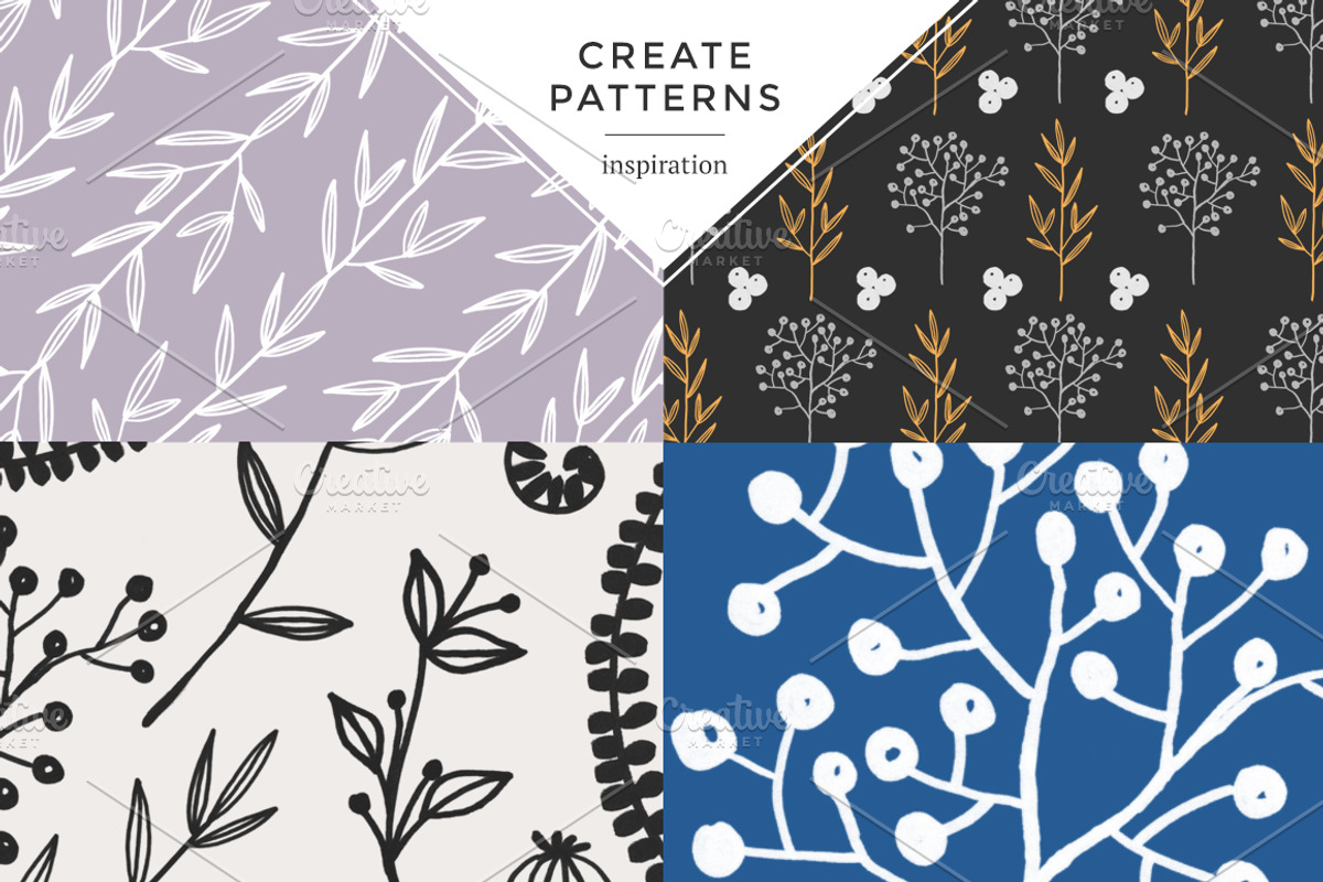 Modern botanical Photoshop brushes, a Brush Add-On by Little Bean (Photo 2 of 8)