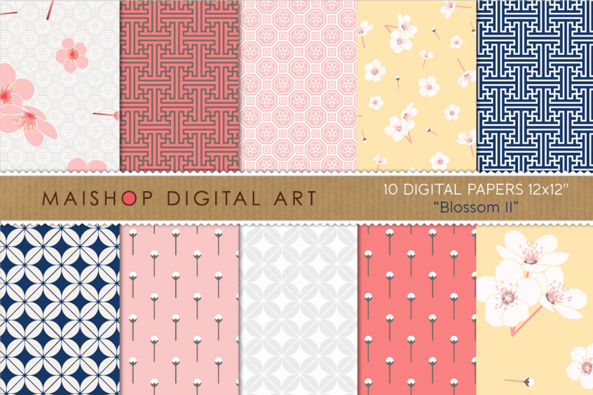 Digital Paper Blossom Set 02