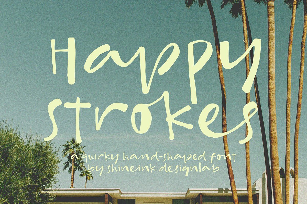 Happy Strokes, a Handwritten Font by shineink.designlab (Photo 1 of 10)