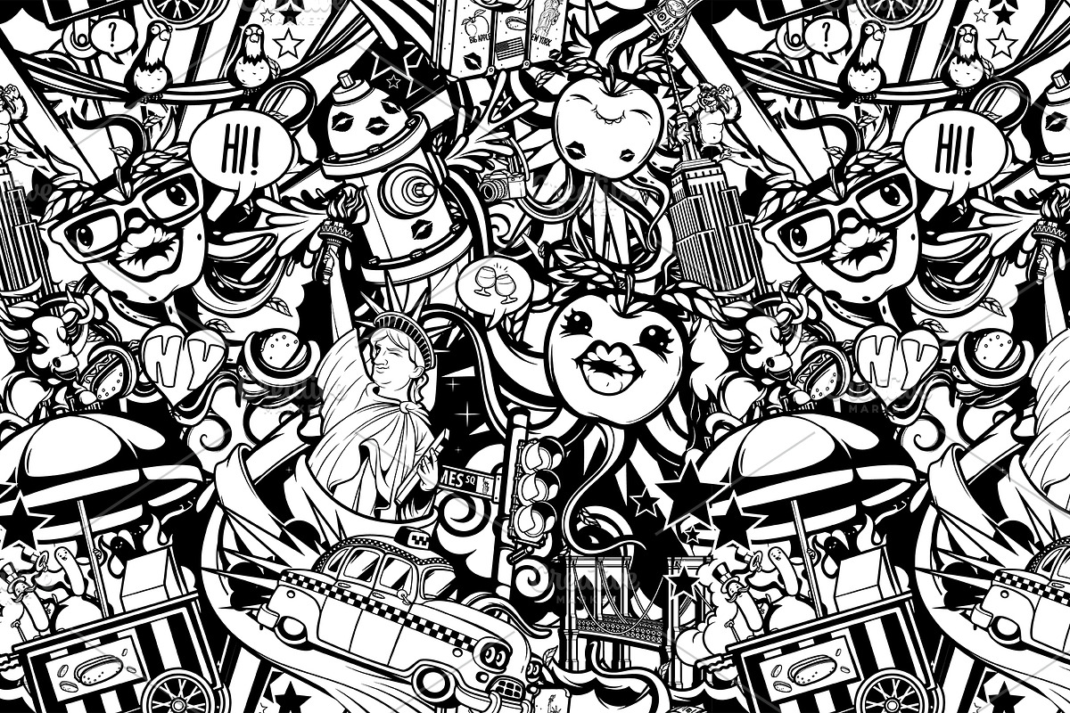 Crazy New York pattern, a Pattern Graphic by yuanden graphics (Photo 2 of 4)