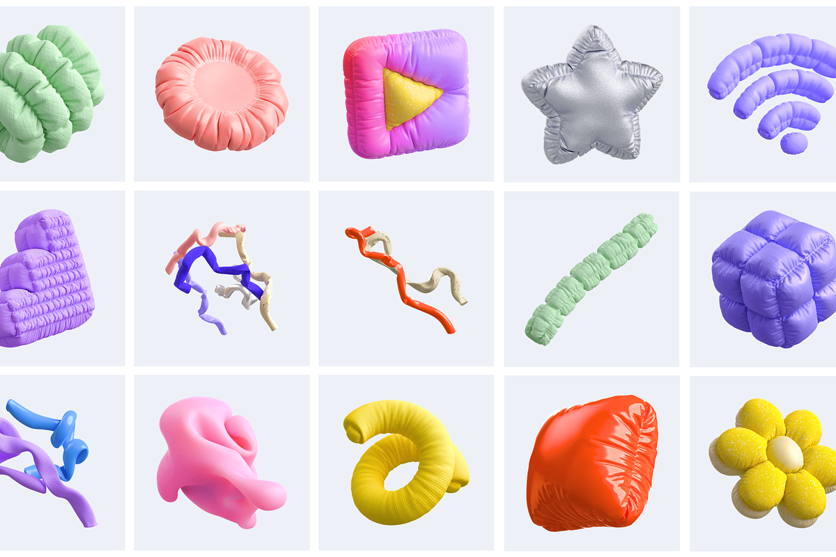 Inflatable abstract 3d illustrations, an Object Illustration by ...