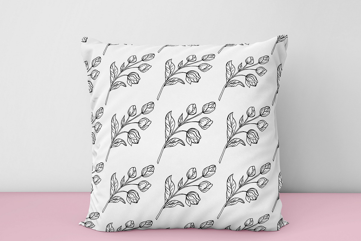 Black Outline Peony Flowers Set, an Illustration by ArtIrisArt (Photo 11 of 13)