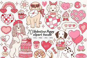 Valentine Puppy Clipart Bundle, an Animal Illustration by TitaLivingArt