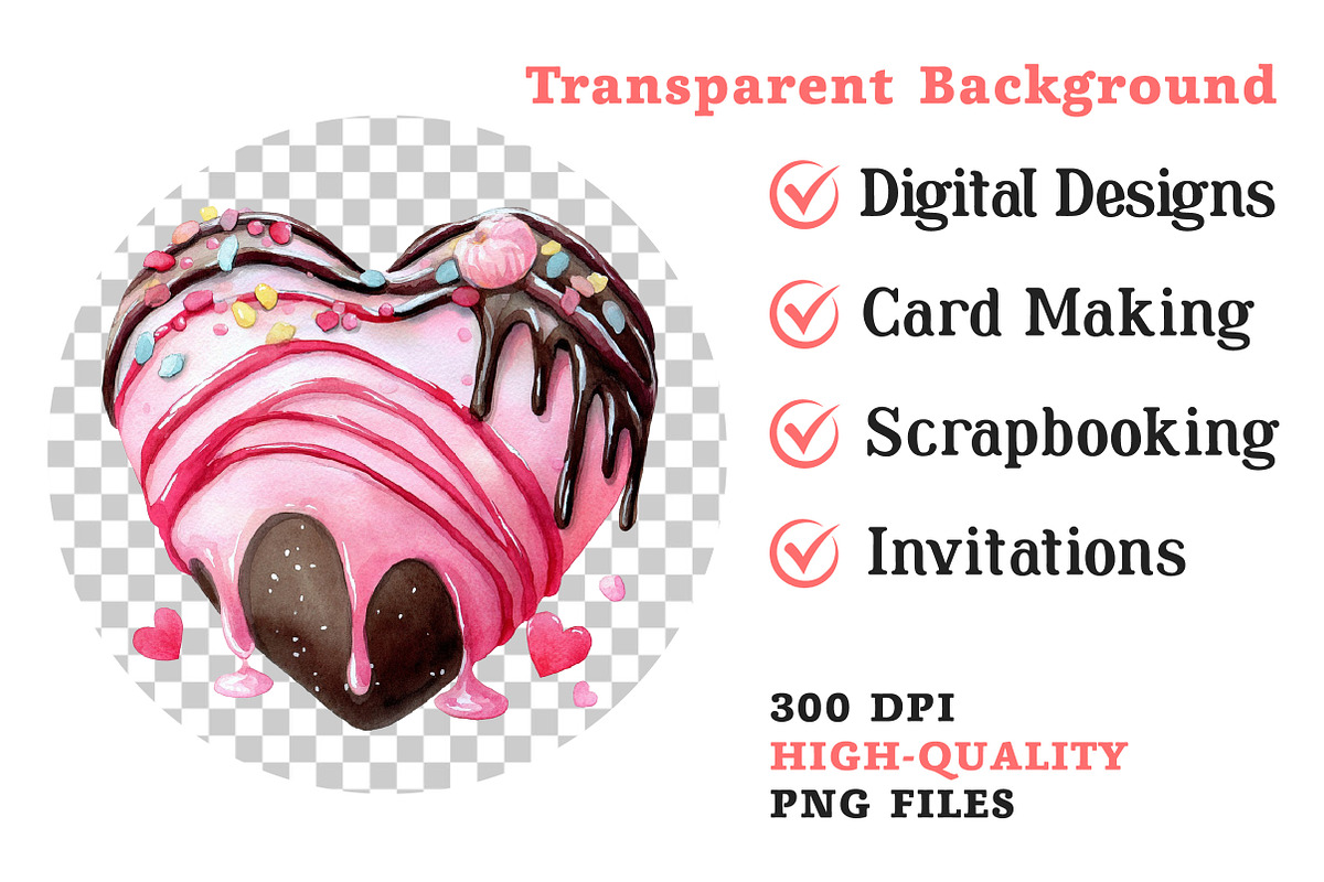 Watercolor Valentine's Sweets Clipar, an Illustration by Dream Creation (Photo 4 of 4)