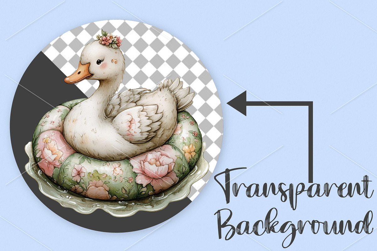 Whimsical Summer Goose Clipart PNG, a Seasonal Illustration by Canvas Craft (Photo 2 of 7)