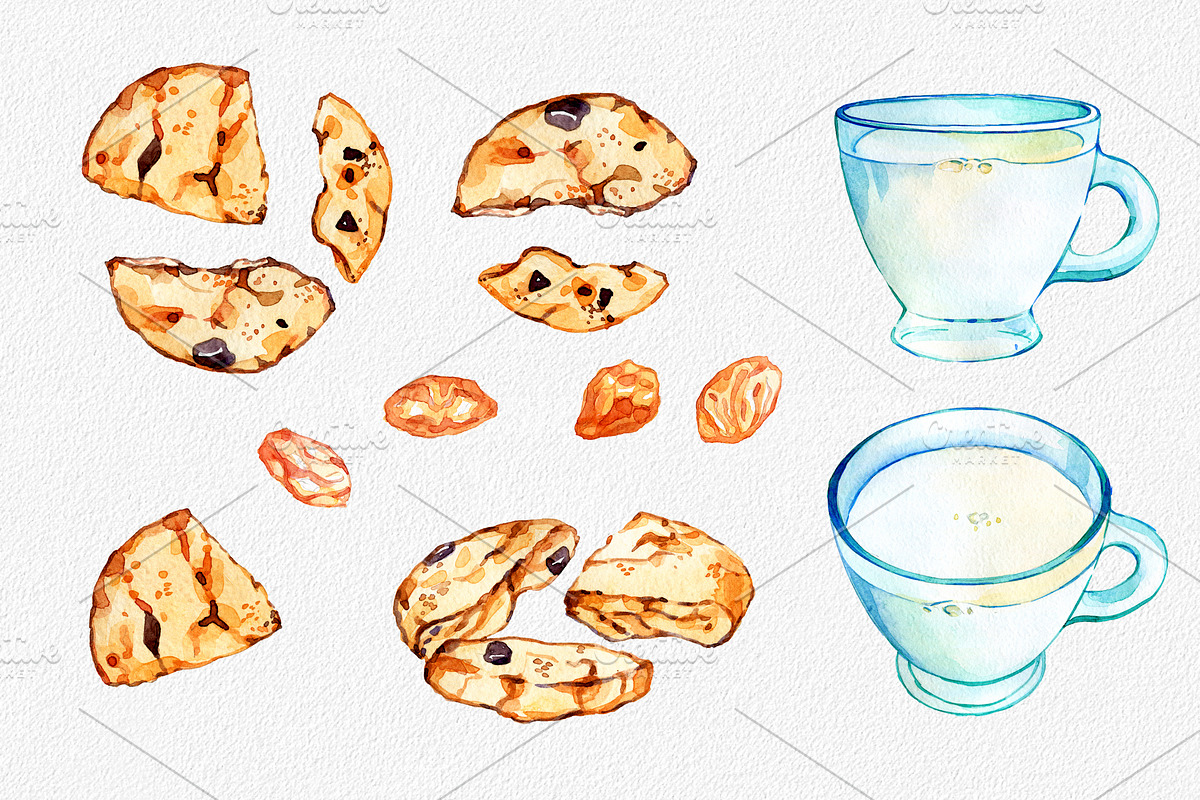 Oatmeal cookies, a Food Illustration by OlyaSenko (Photo 3 of 7)