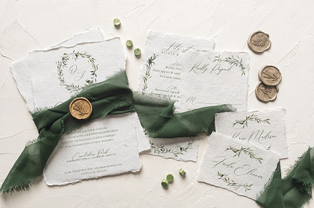 Watercolor Monogram Wedding Suite, an Invitation Template by BlueRobinDesignShop