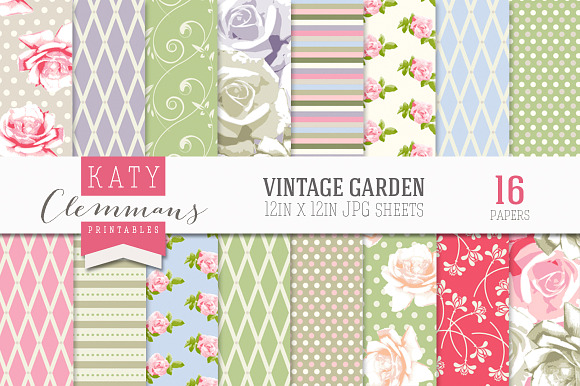 Vintage Garden papers preview 6